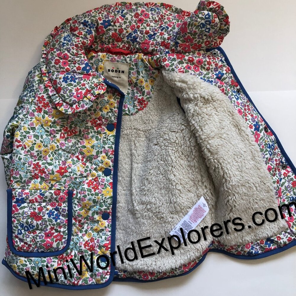 NWOT Mini Boden Quilted Collared Jacket - Picture 5 of 8